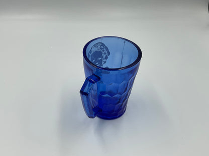 1930s Shirley Temple cobalt blue depression glass child’s mug