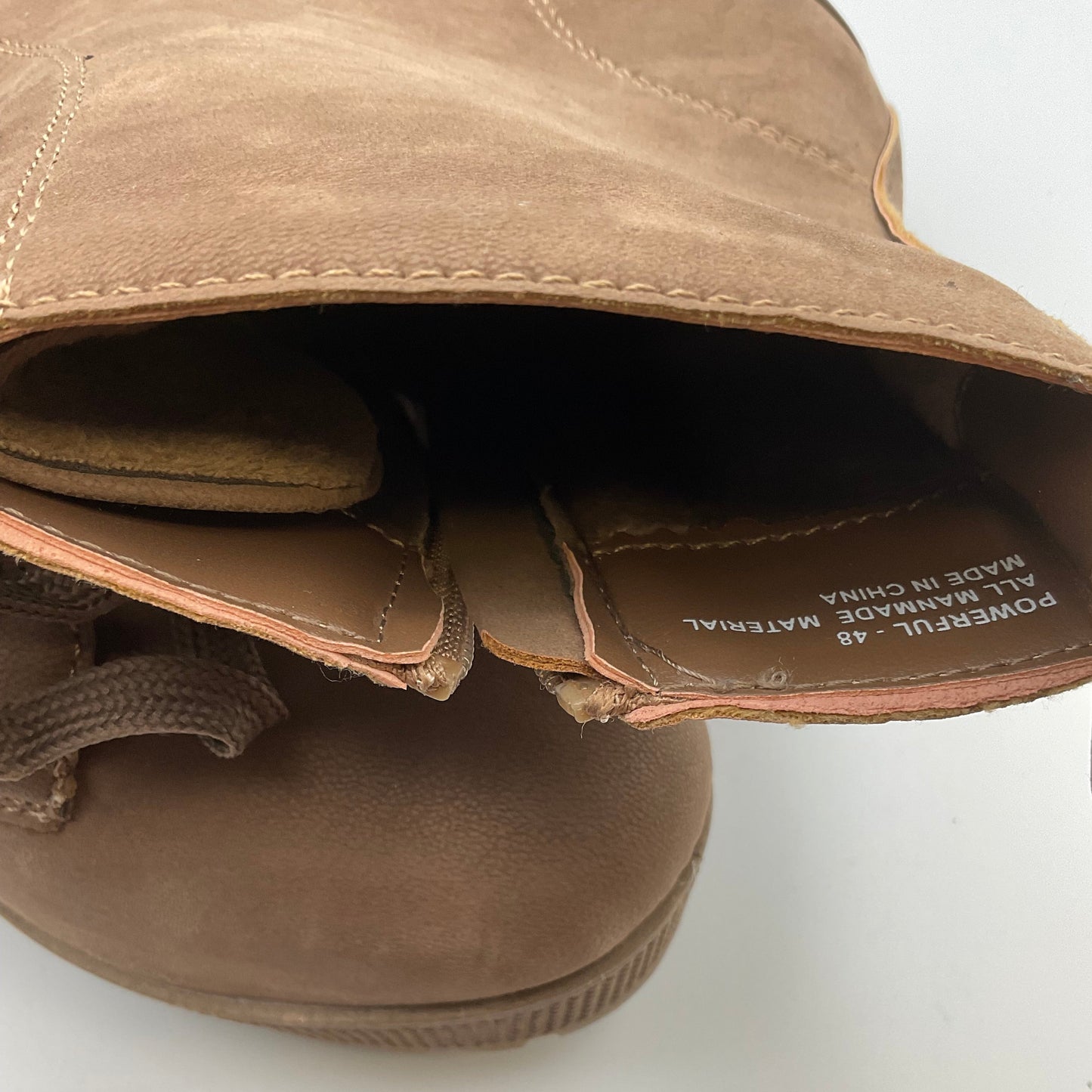 Rouge Helium Powerful Women's Shoe Size 9 Zipper Lace Up Boots Tan Brown
