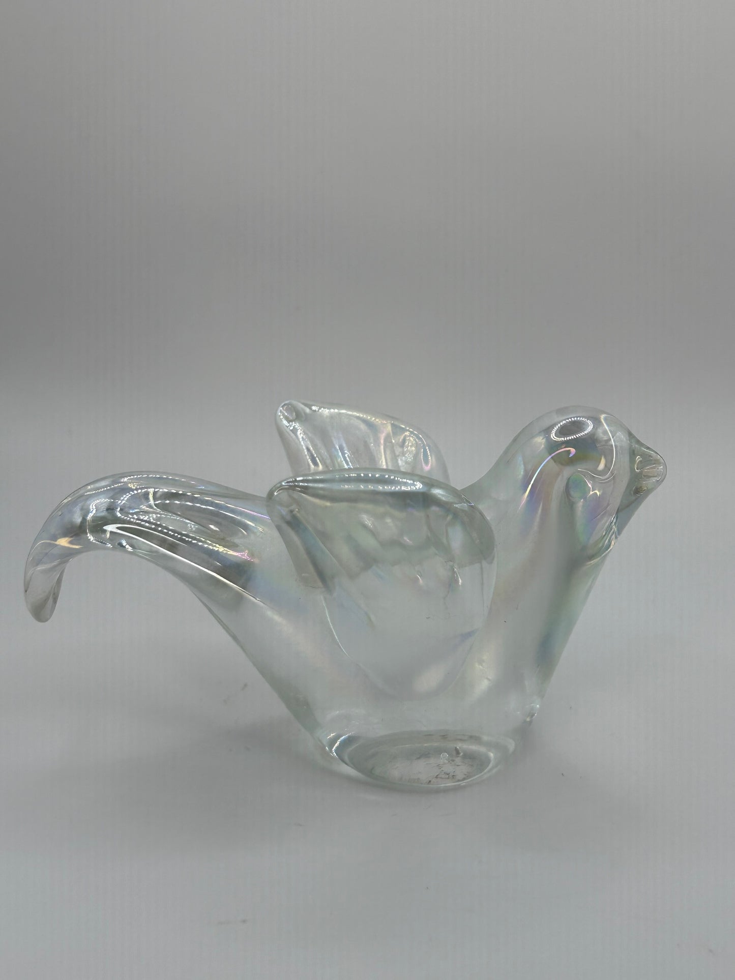 Iridescent Handmade Artisan Glass Bird Figurine