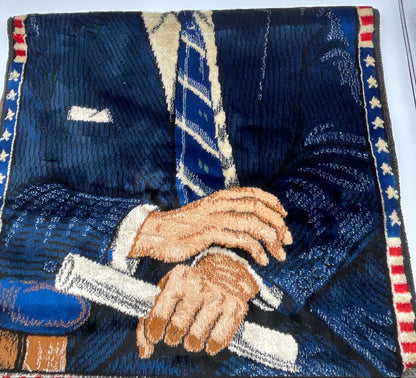John F. Kennedy Vintage 1964 Stitched Tapestry Made in Italy Ramallah Trading Co