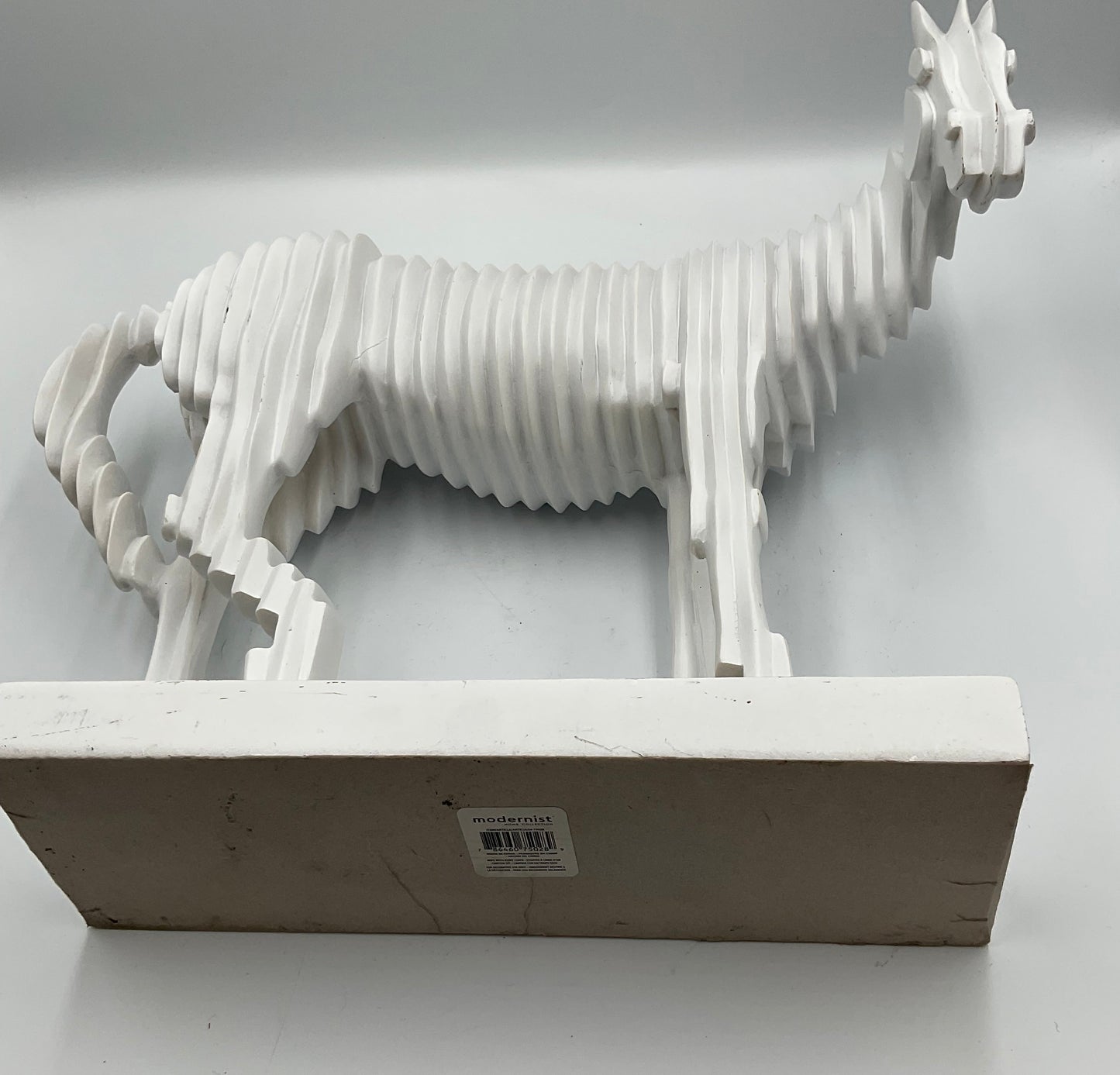 Modernist Collection White Segmented Accordion Horse Figure Statue Art Decor