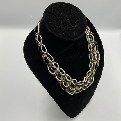 White/Gold/Black Design Chain Necklace
