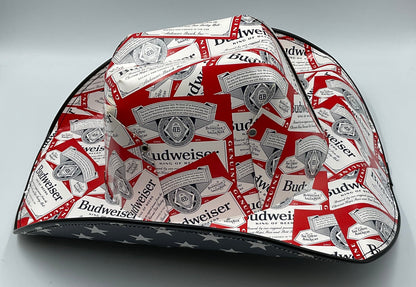 Budweiser Cowboy Novelty Hat Made out of Budweiser boxes