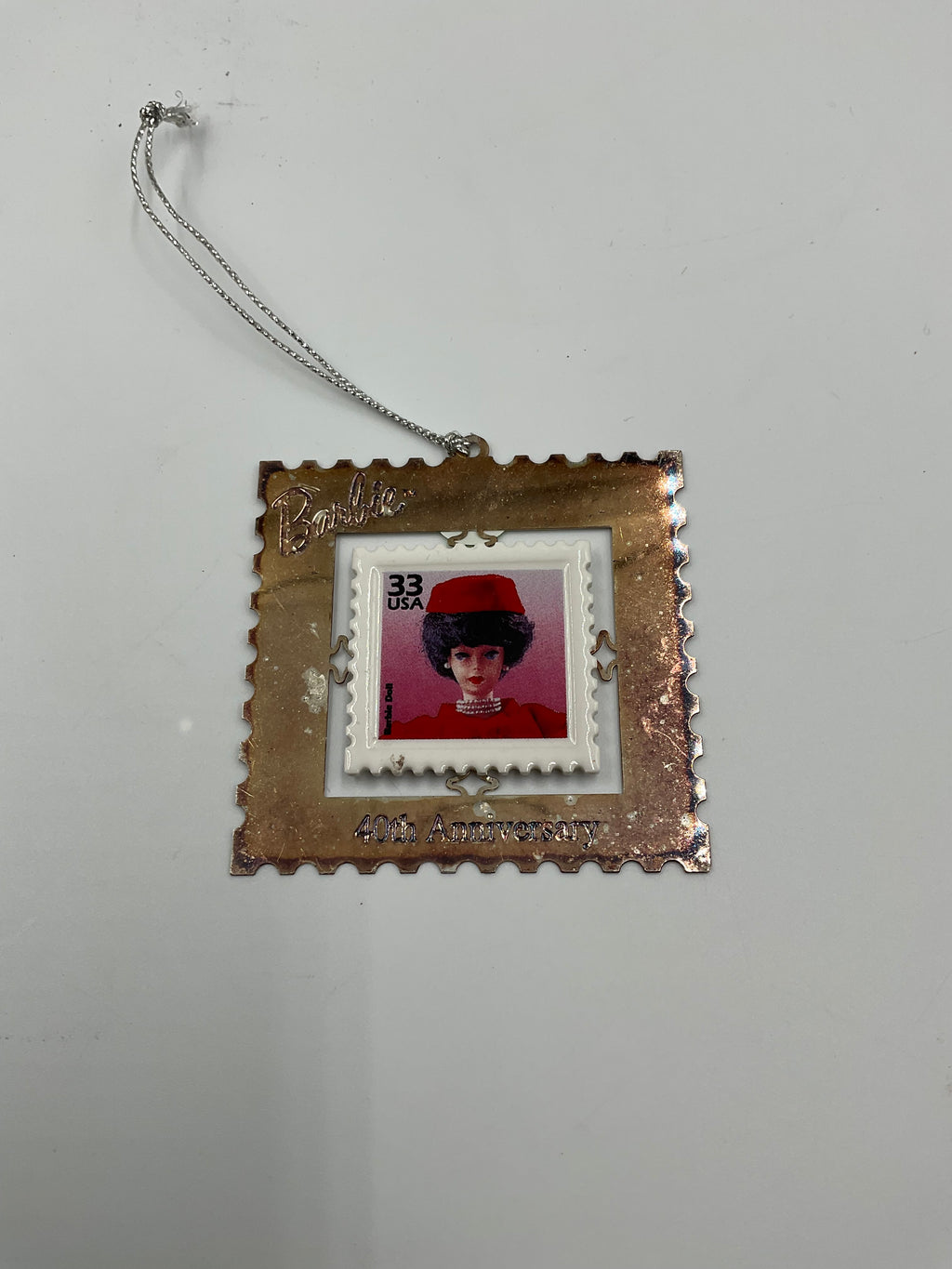 1999 Hallmark Keepsake Barbie 40th Anniversary Stamp Ornament QXI8559