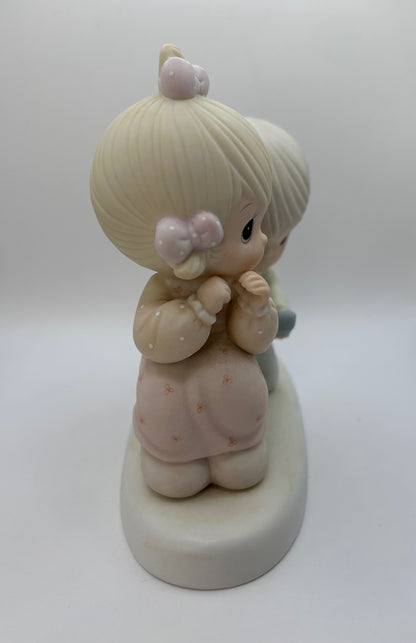 Precious Moments Vintage 1987 With This Ring, I... Hand-Painted Porcelain Figurine Collectible Original Box