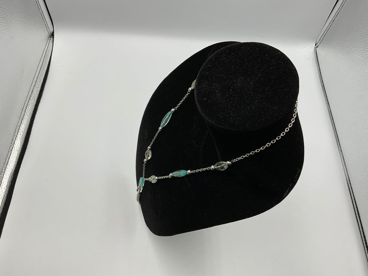 Crystal Blue Beaded Necklace