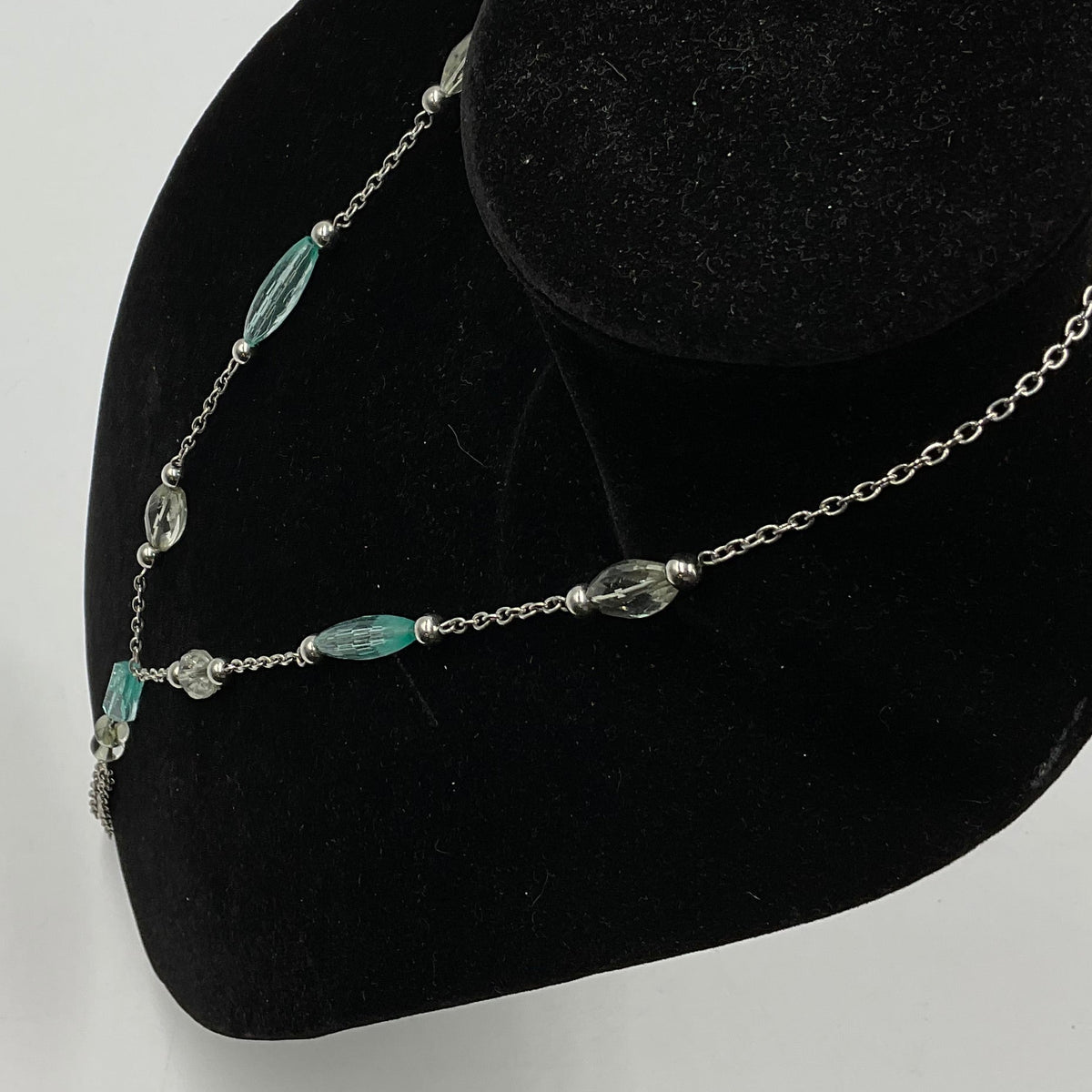 Crystal Blue Beaded Necklace
