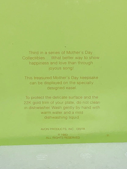 Mother's Day 1983 Commemorative Decorative Plate Love is a Song for Mother New in Box
