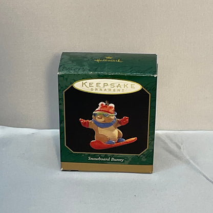 1997 Hallmark Keepsake Vintage  Miniature Ornament "Snowboard Bunny"