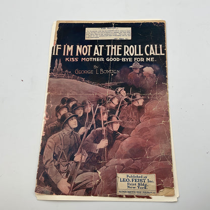 If I’m Not At The Roll Call Kiss Mother Good-bye For Me By George L.Boyden