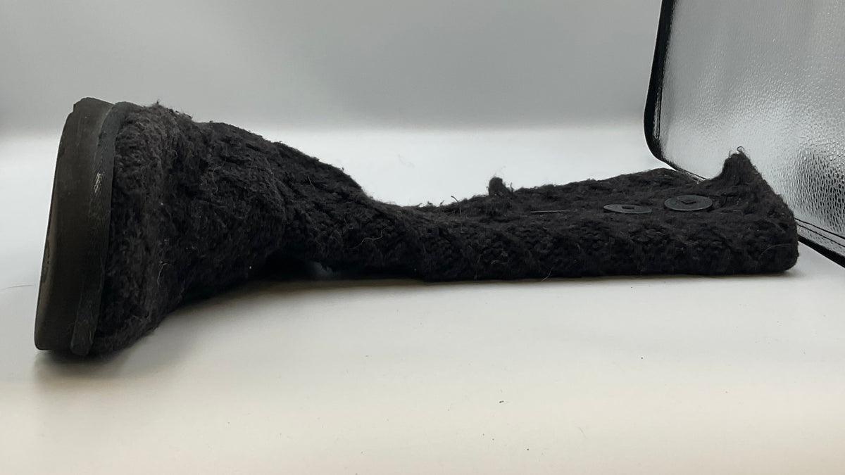 UGG Australia Classic Cardy Black Cable Knit 3 Button Boots Womens Size 8