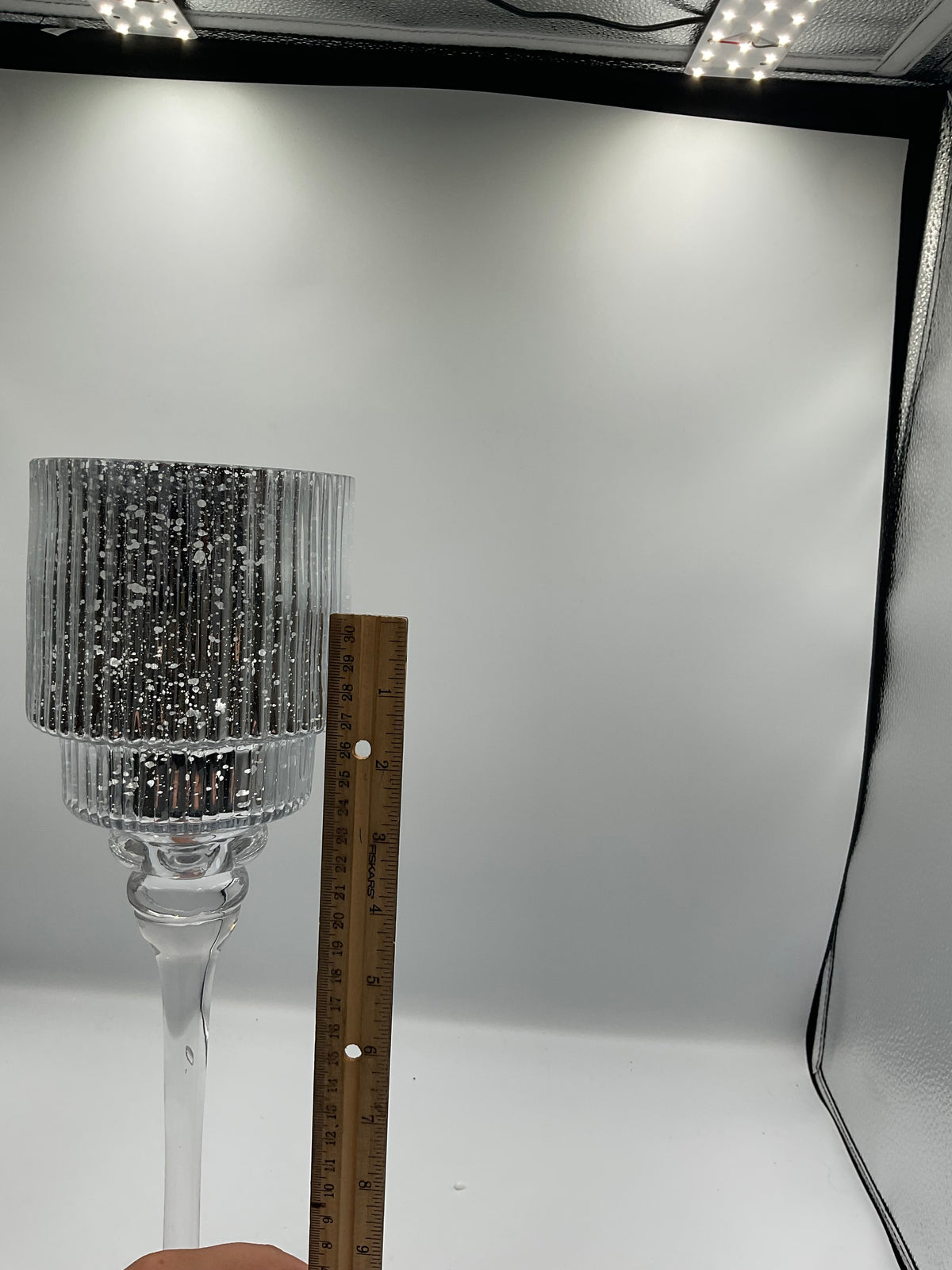 Kirkland home set of 3 glass silver hurricanes