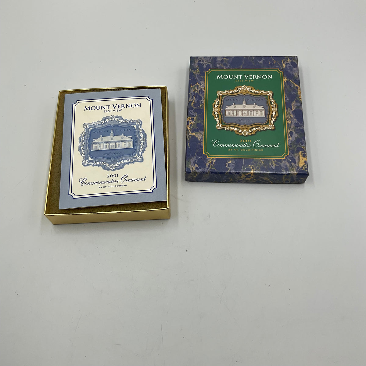 2001 Commemorative Ornament East View Of Mount Vernon In Box
