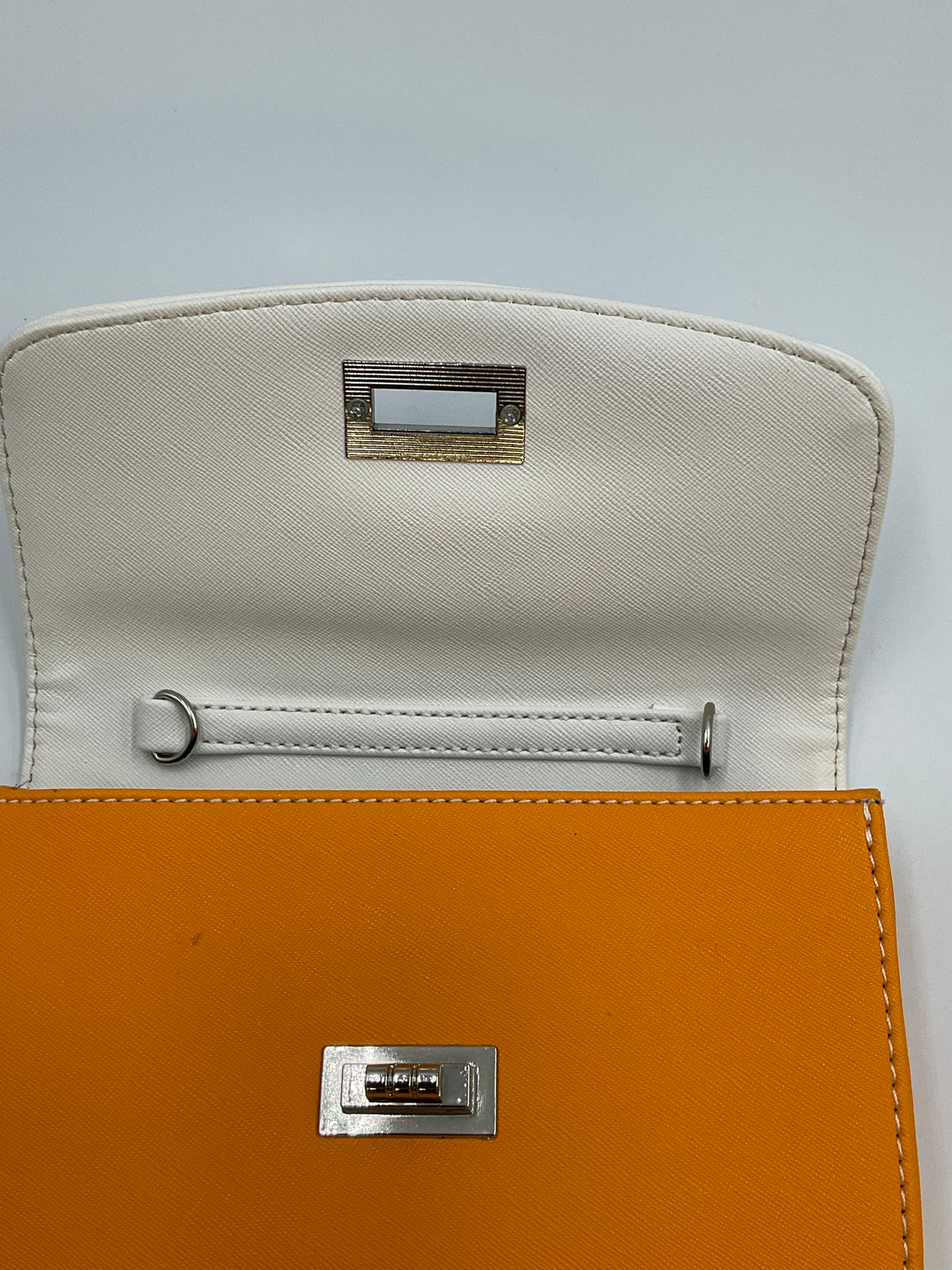 Boutique to U Crossbody Clutch Handbag Ecru Orange Edgy