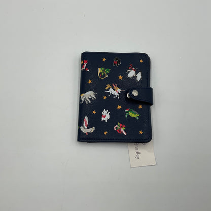 New with Tag Vera Bradley Passport Wallet Blue with Animals and Candy Canes