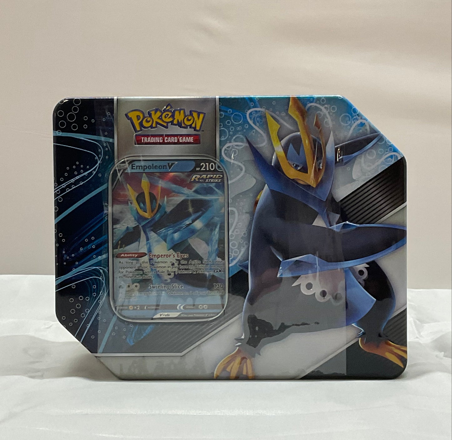 Pokemon Empolean V Strikers TCG Tin 5 Booster Packs Rare Foil Trading Card Game New Factory Sealed