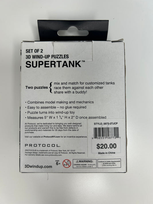 Protocol SuperTank 3D Wind-Up Puzzle Set of 2 New in Box