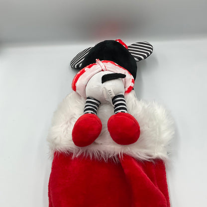 Disney Baby Minnie Mouse Plush Christmas Stocking Red White Holiday