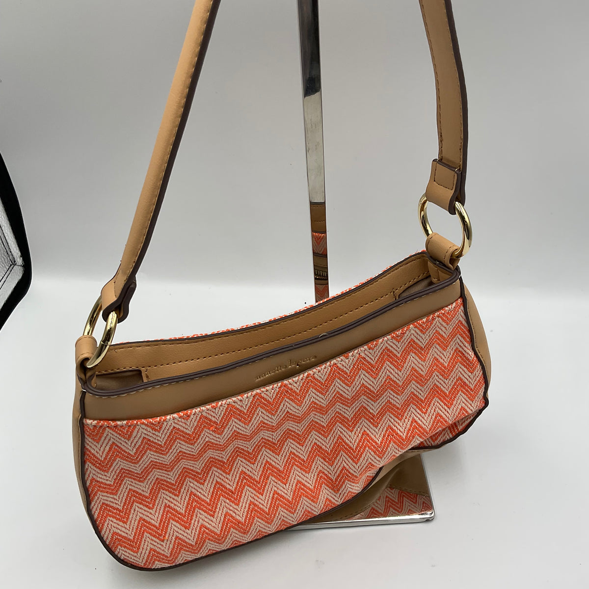 Nanette Lepore Orange And Tan Shoulder Bag