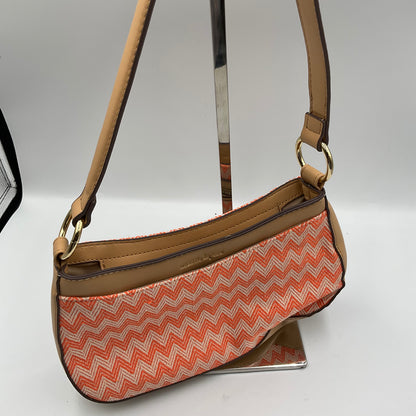 Nanette Lepore Orange And Tan Shoulder Bag