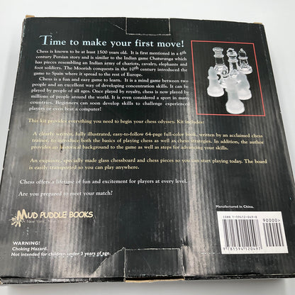 Vintage Glass Chess Set And Book