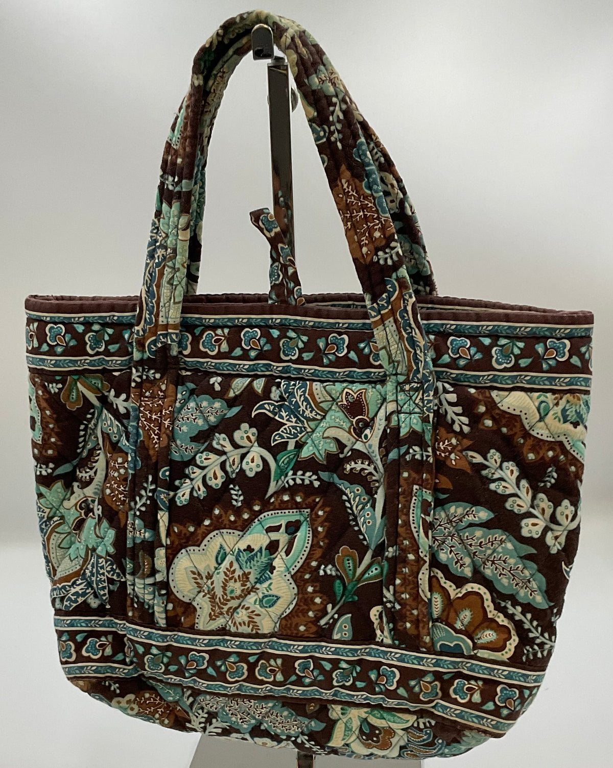 Vera Bradley Java Blue Quilted Tote Handbag w/ Checkbook Cover