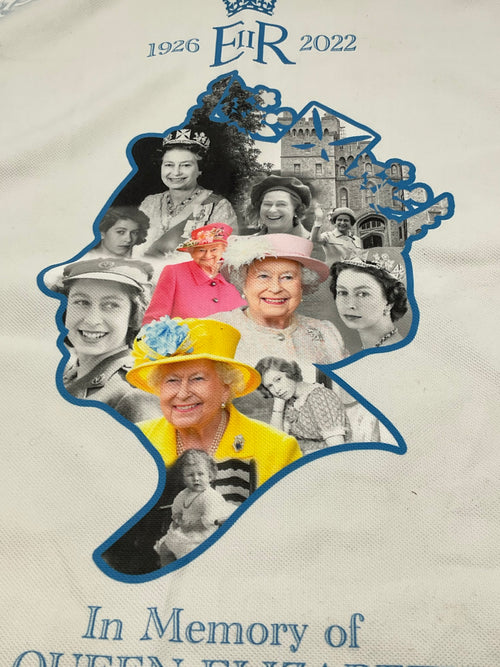 HM Queen Elizabeth II Memorial Silhouette Tea Towel 1926-2022 Unused