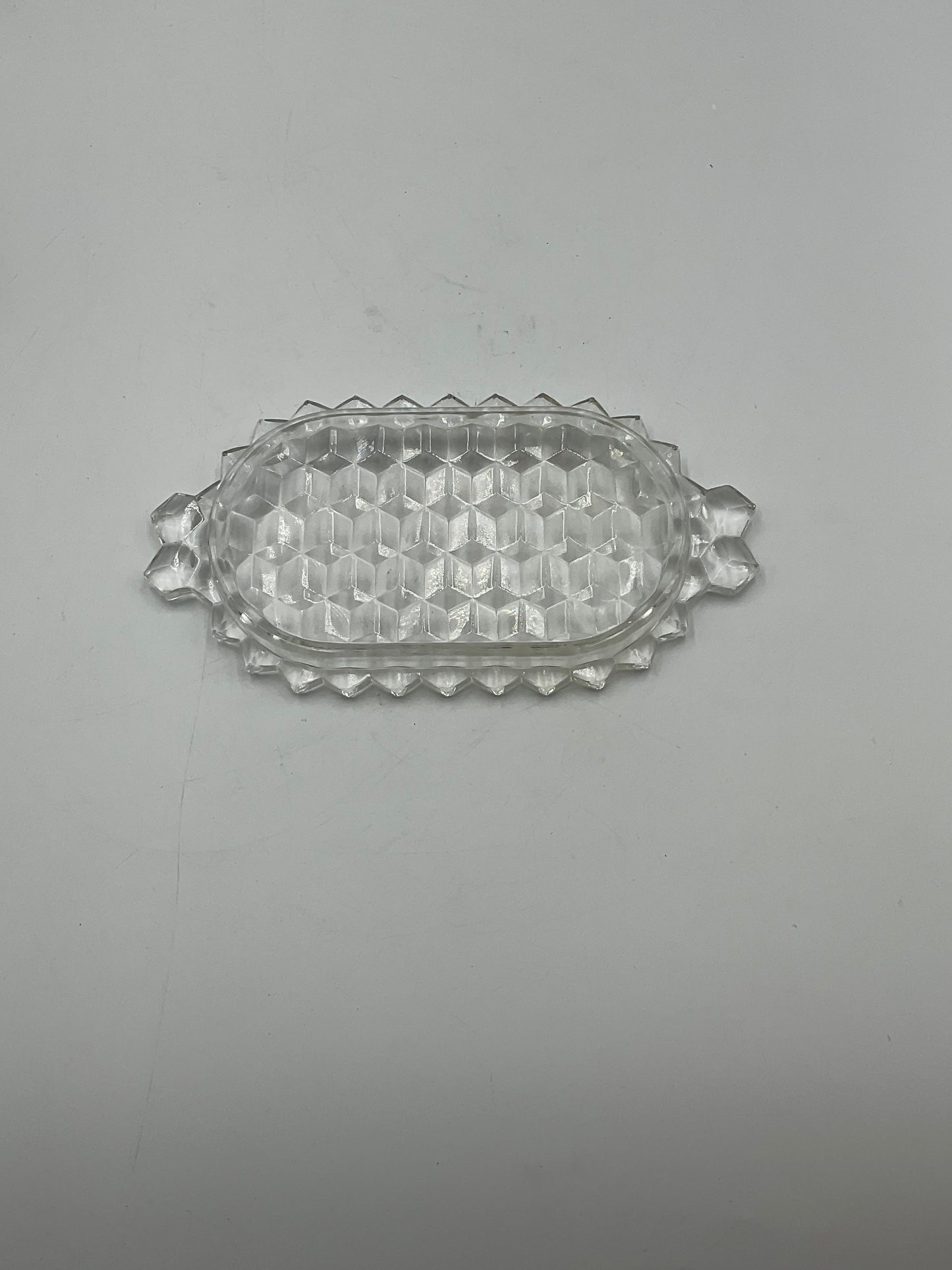 Vintage Fostoria American Clear Glass Creamer,Open Sugar Bowl and Matching Under Tray