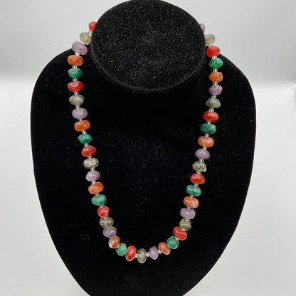 Multicolor Jellybean Shaped Beads Fashion Jewelry Necklace
