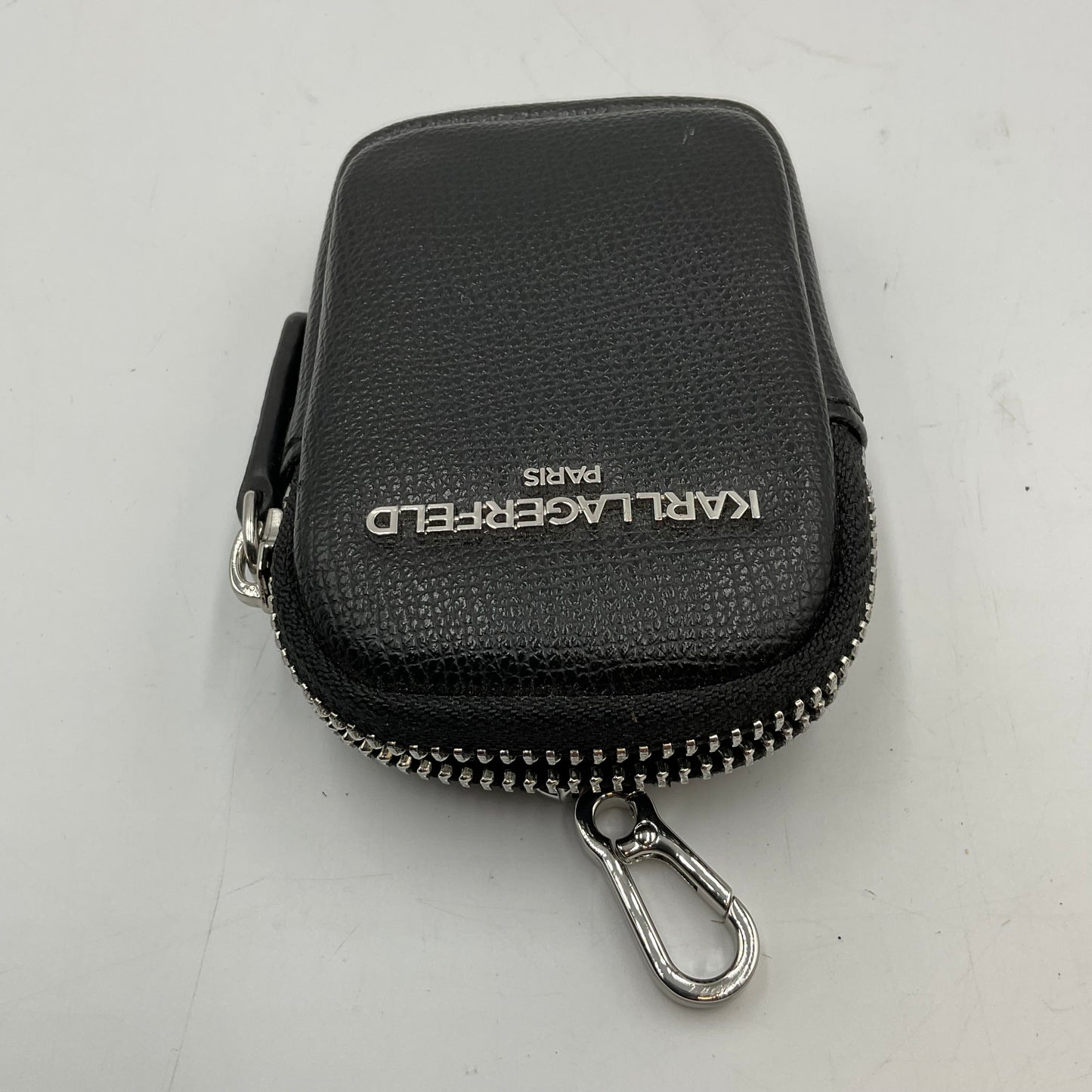 Karl Lagerfeld Black Faux Leather Pouch
