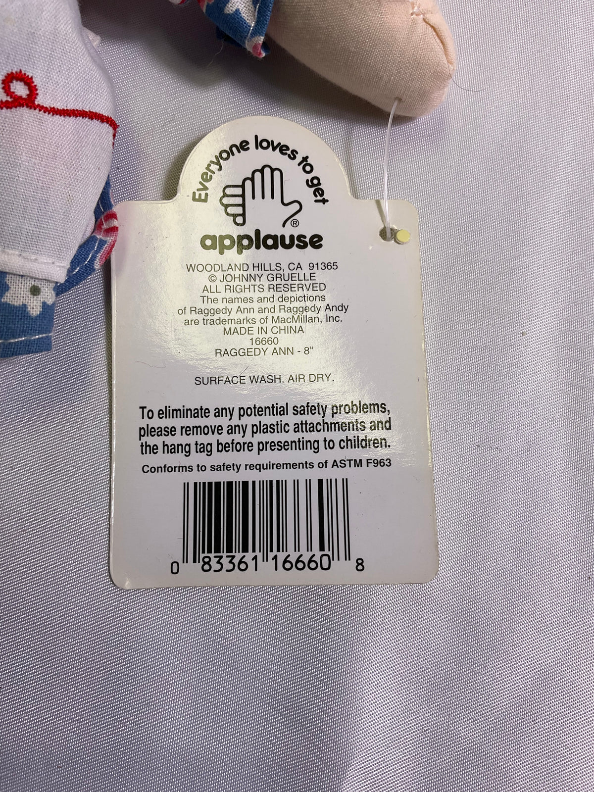 Raggedy Ann Stuffed Doll Produced by Applause Featuring the Classic Red Yarn Hair