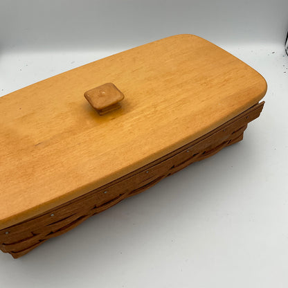 Longaberger Large Wooden Basket with Lid