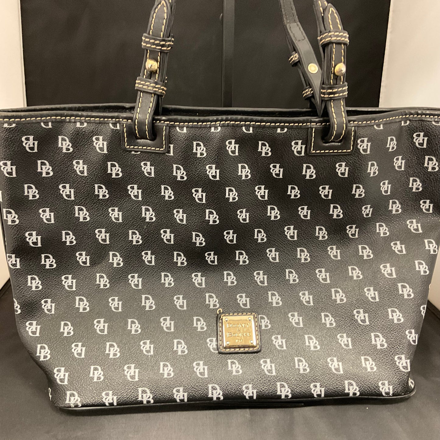 Dooney & Bourke Logo Monogram Black Tote Bag
