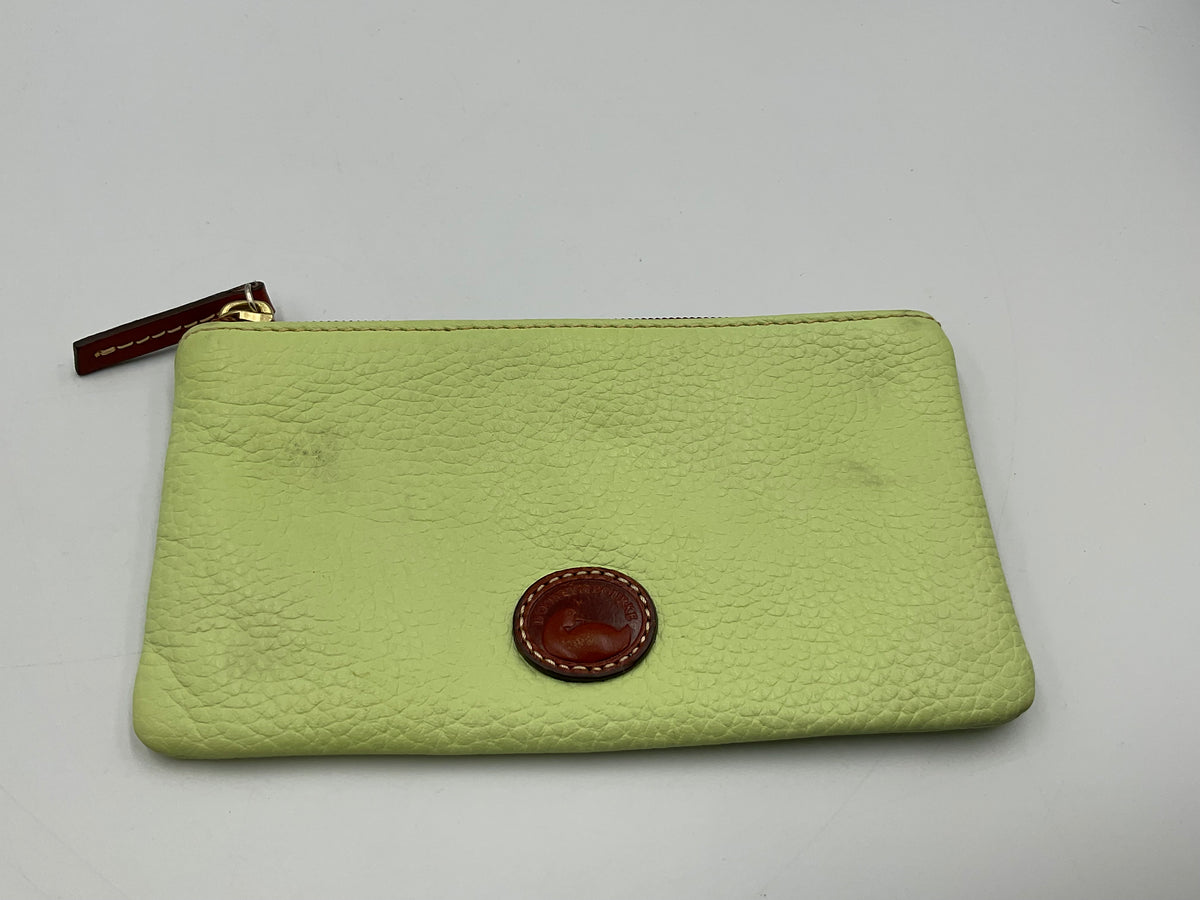 Dooney & Bourke Pebble Grain Logo Lock Shoulder Bag Lime Green with Pouch