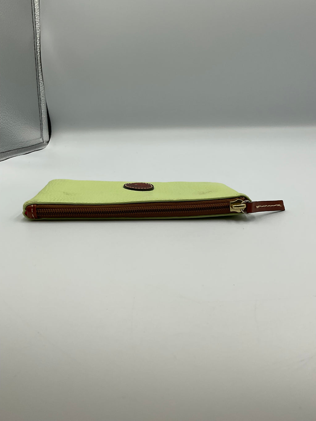 Dooney & Bourke Pebble Grain Logo Lock Shoulder Bag Lime Green with Pouch