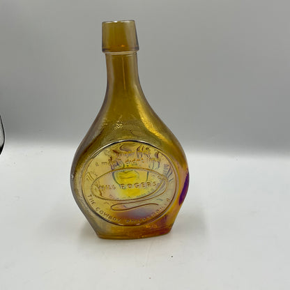 Vintage 1969 Wheaton Amber Carnival Glass Bottle