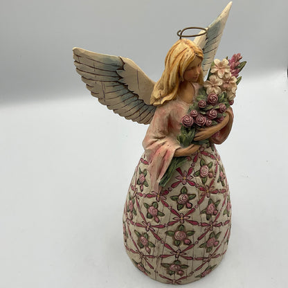 Jim Shore’s Heartwood Creek Breast Cancer Wooden Angel
