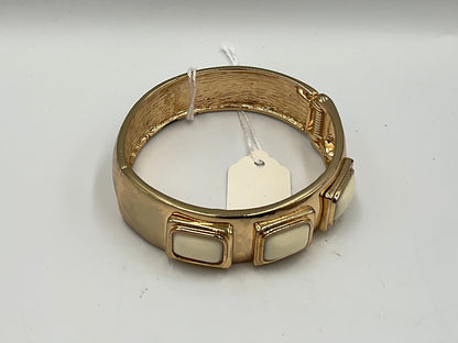 Gold Tone Bracelet with White Stones