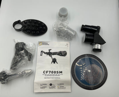 National Geographics CF700SM 70mm Refractor Telescope Parts Accessories Lot