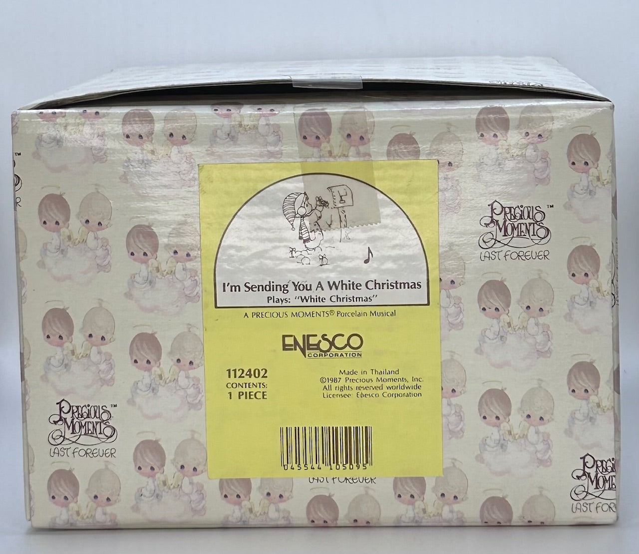 Precious Moments Vintage 1987 I'm Sending You A White Christmas Music Box