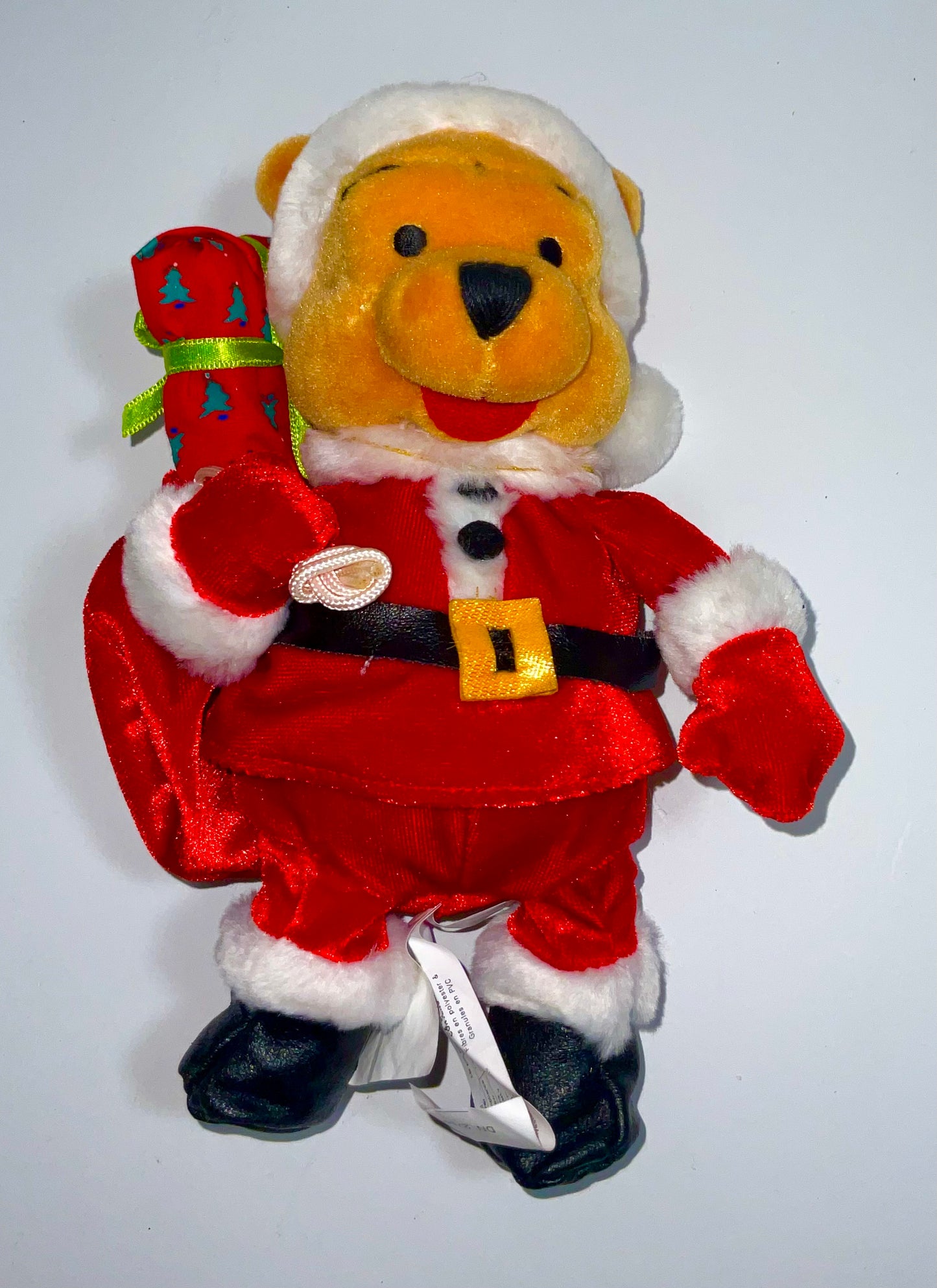 Santa Claus Winnie the Pooh Bear & Friends Vintage Christmas Holiday Mini Beanbag Beanie Plush Disney Collectible