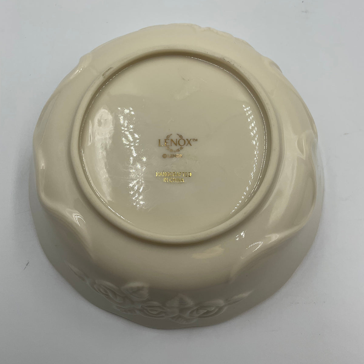 Vintage Lenox Ivory Porcelain Serving Bowl Gold Trim