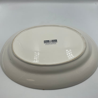 Blanc De Blanc White Ceramic Collection 18 Inch Oval Platter