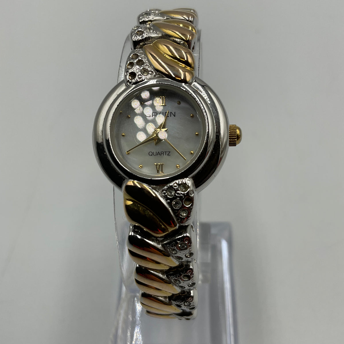 Gruen Two Tone Braided Band Watch New Battery Working Condition
