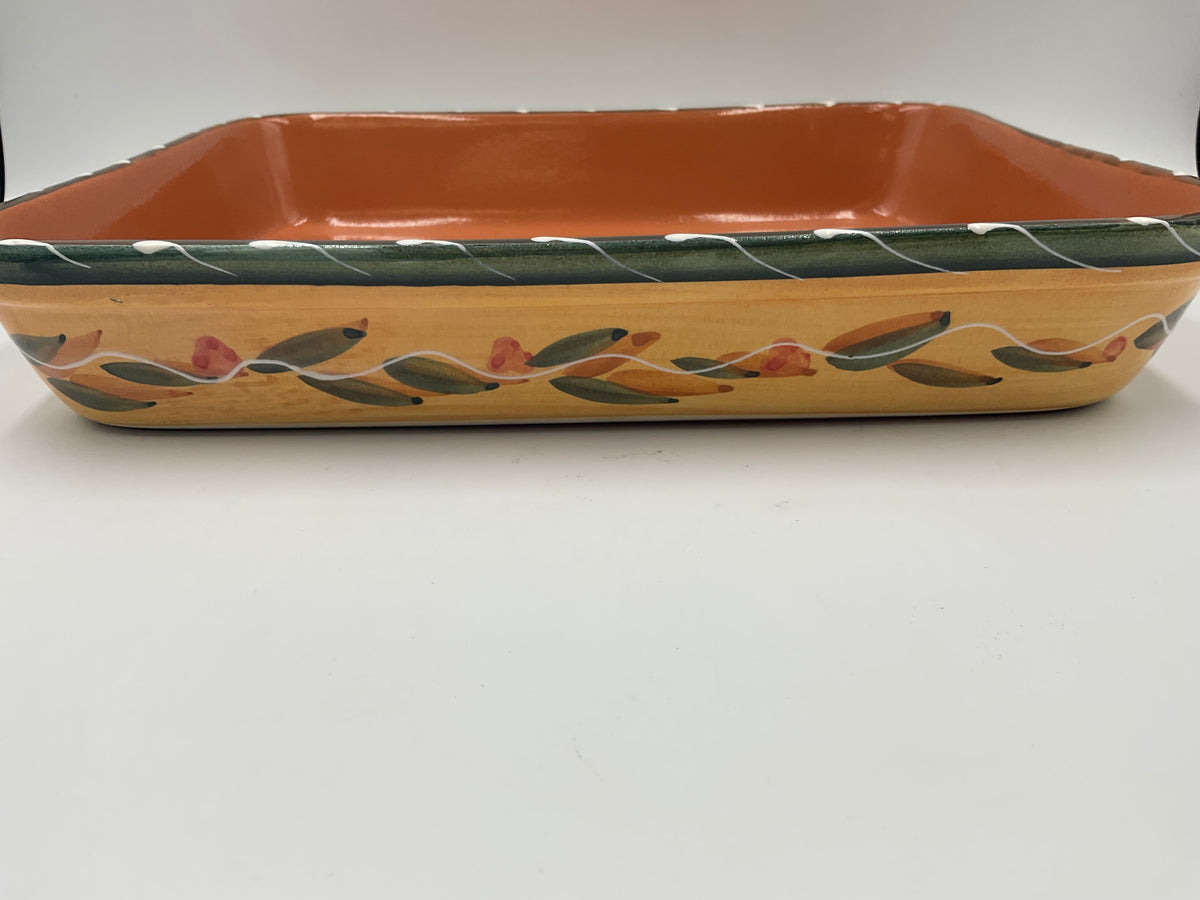 Furio Made in Italy Hand Painted Ceramic Rectangular Baking Serving Dish