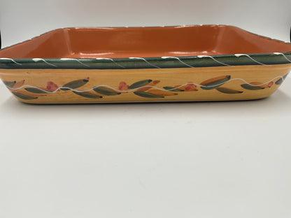 Furio Made in Italy Hand Painted Ceramic Rectangular Baking Serving Dish