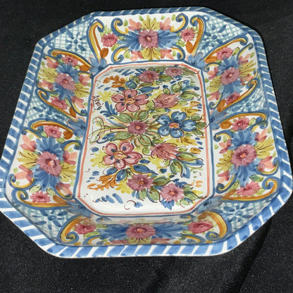 Vintage Sevillarte MF Hand-Painted Ceramic Oval Platter