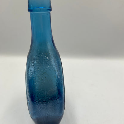 Vintage Wheaton Blue Iridescent Carnival Glass Bottle