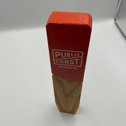 Public Coast Brwing Co. Beer Tap Handle wooden draft keg pull bar decor