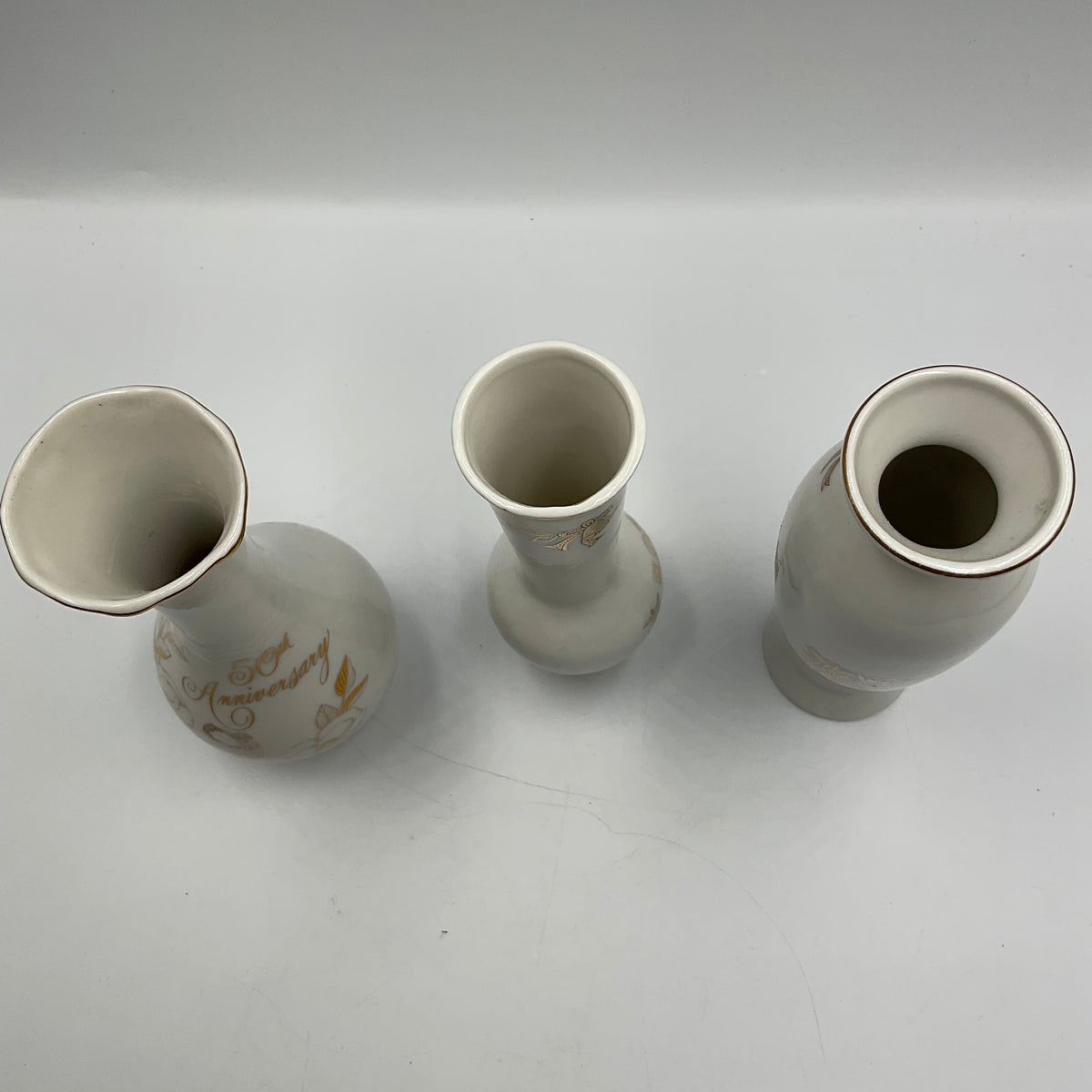 50th Anniversary Danish Porcelain Vases Set Of 3